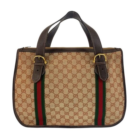 Gucci GG Canvas Leather Handbag